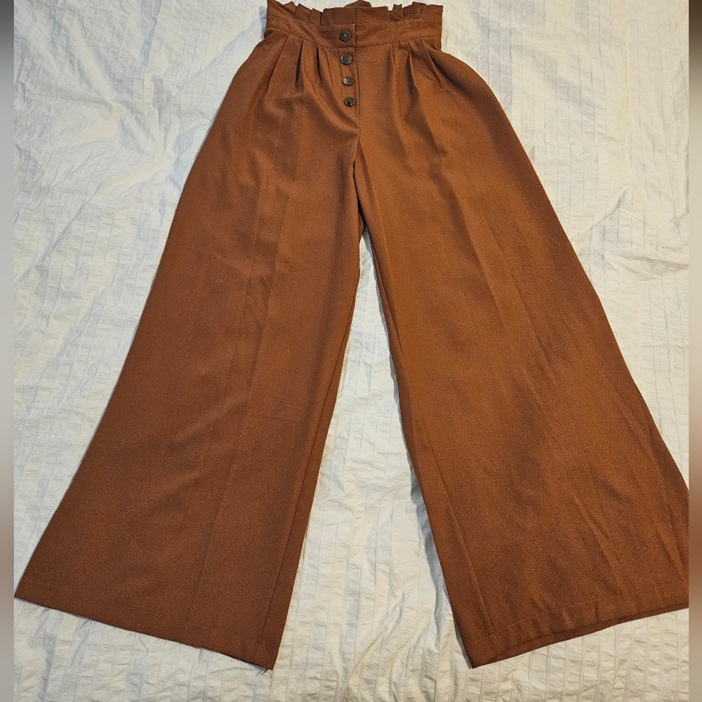 Lily Star Burnt Orange Wide Leg Palazzo Pants size M
